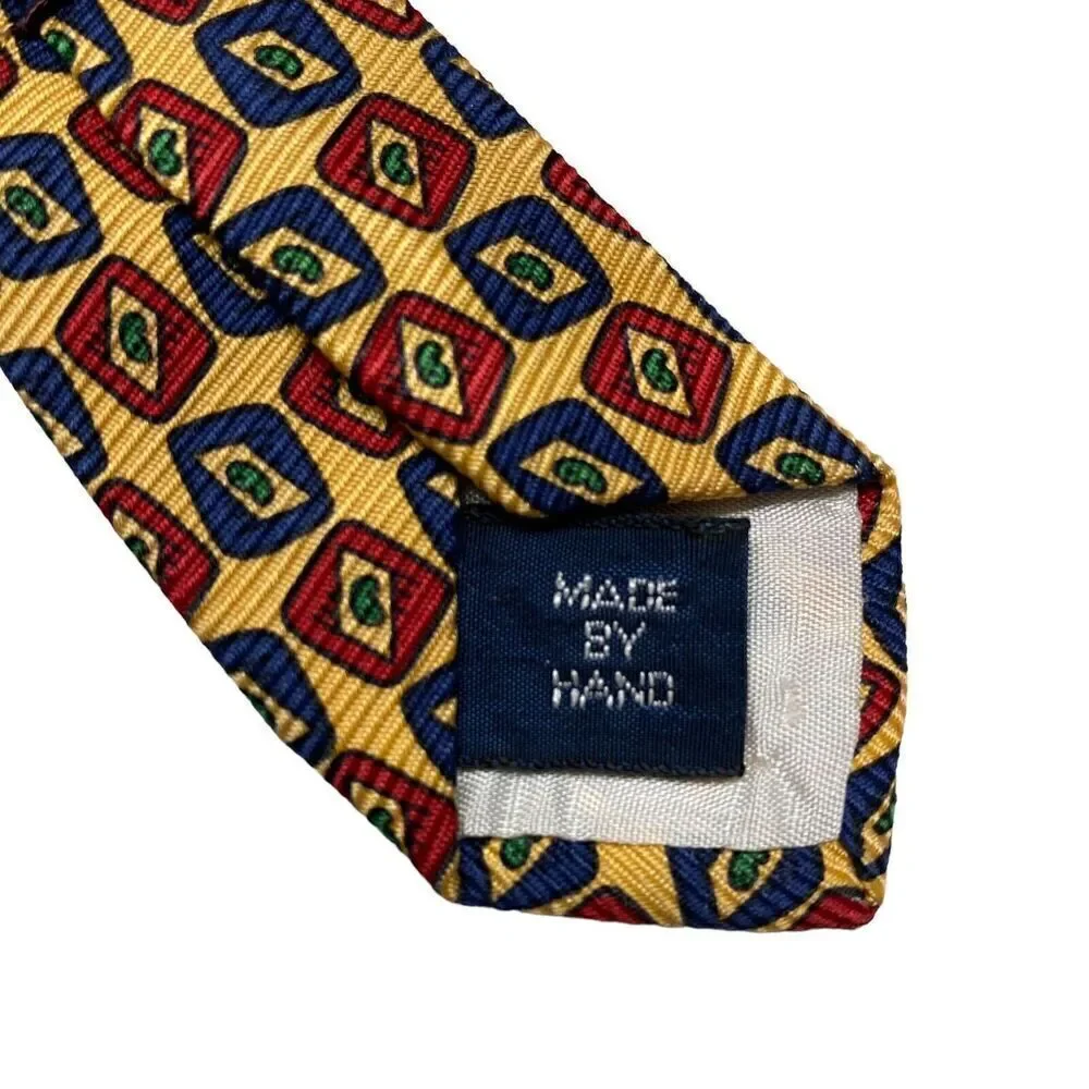 Vintage Polo Ralph Lauren Necktie Mens Tie Silk Yellow Preppy Office